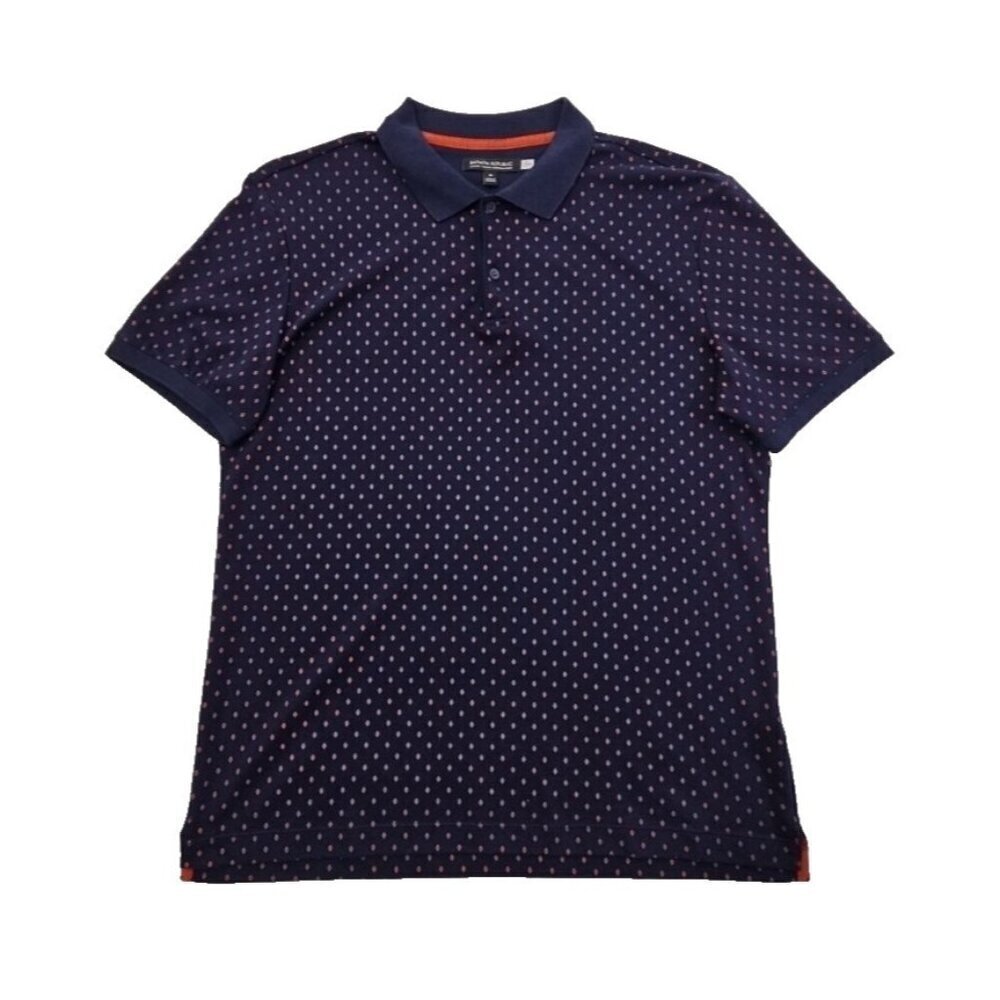 Banana Republic Luxury Touch Performance Men's Medium Navy Blue Orange EUC LN‎